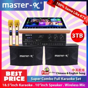 Full Set Karaoke System with Speaker Mic 🔥Flash Sales 批发价🔥 (Chinese & Eng Song中英歌库) Master-K 18.5" 3TB/4TB (Top Sales)